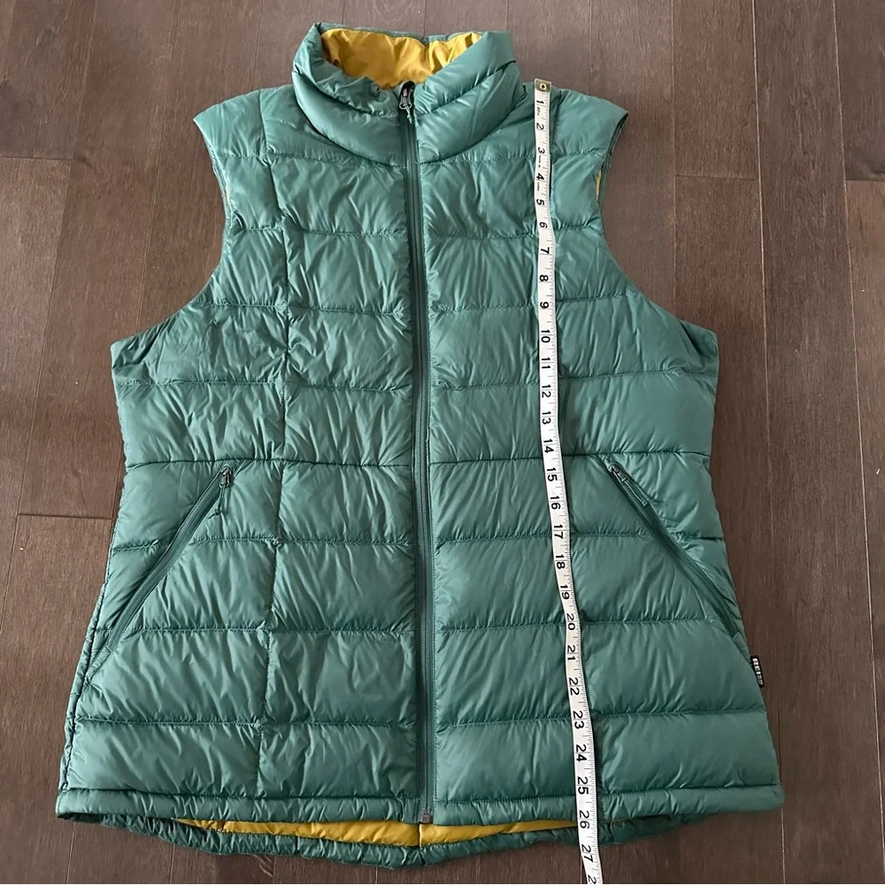 REI COOP Men's Down Puffer Vest Layer Hiking Warm Preppy Green Gold XL - Picture 4 of 8